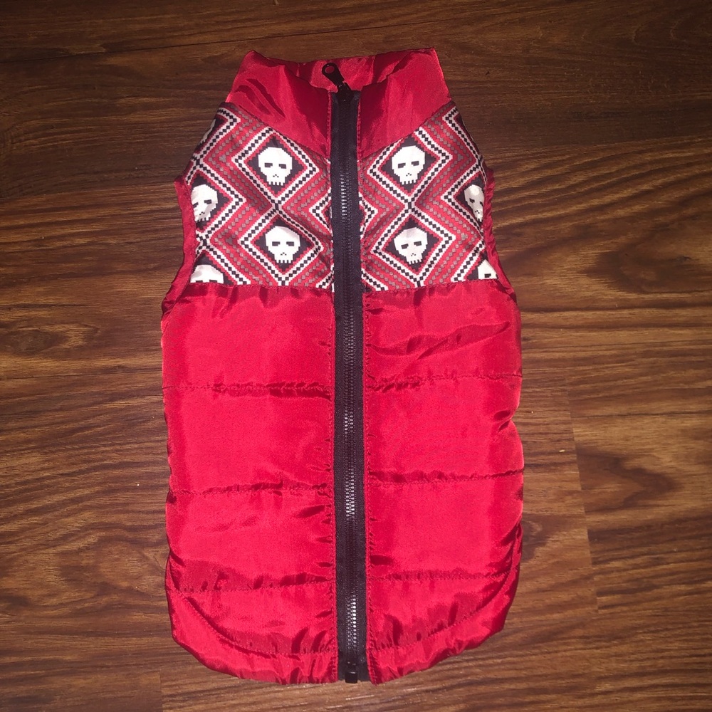 ☀Top paw dog red jacket sz M